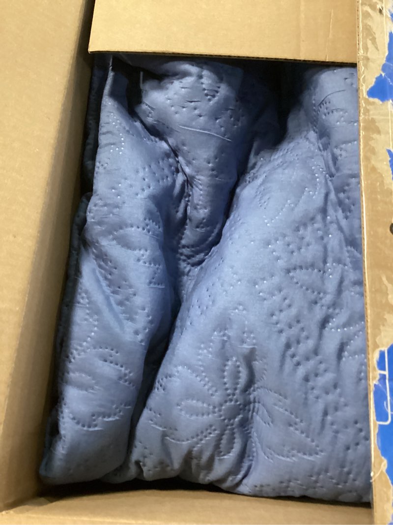 Condition photo showing Good Condition for exclusivo mezcla king quilt bedding set, lightweight soft bedspreads coverlets with 2 pillow shams, modern grayish blue oversized quilts king size for all seasons grayish blue king (104''x96'')