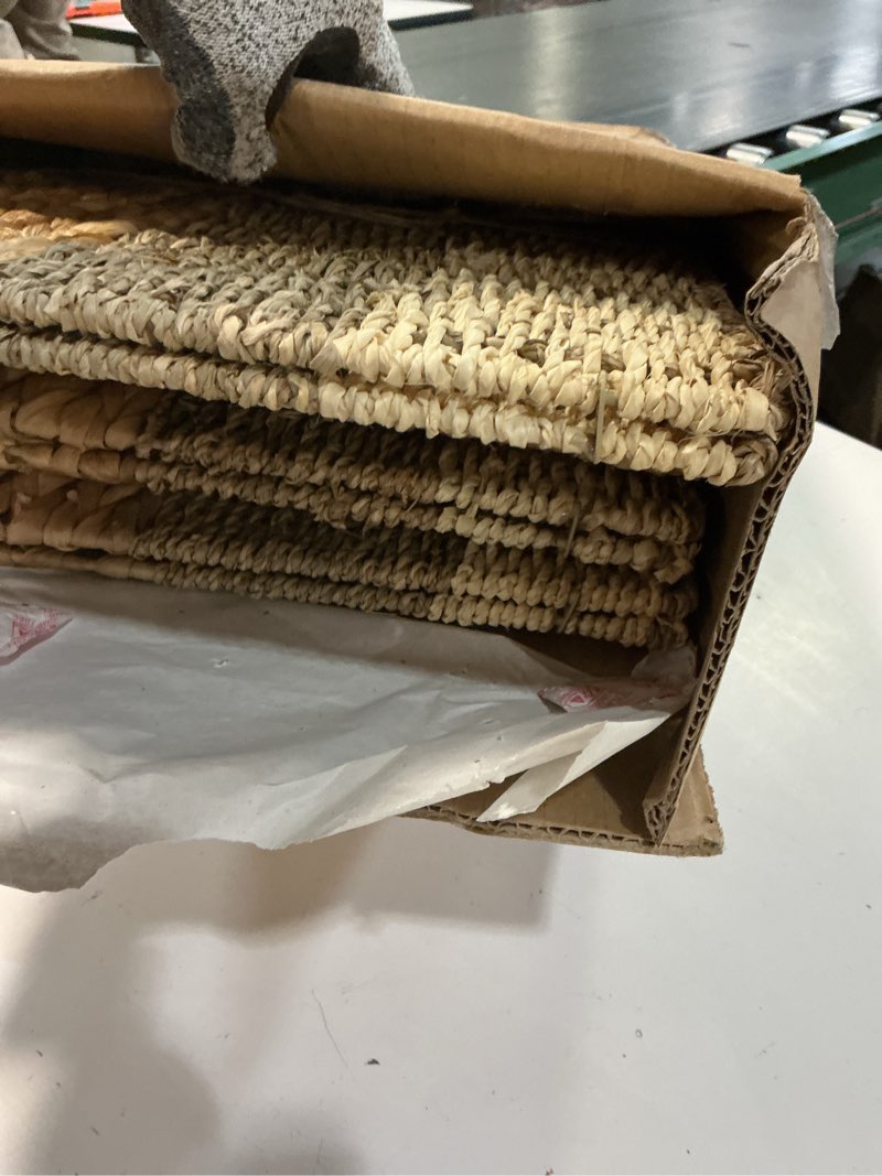 Condition photo showing Good Condition for 12x12 storage cube bins wicker storage basket for cube shelf, natural foldable square baskets for storage, large woven cube storage bin with handle, baskets for pantry, bedroom set of 4 11.8 x 11.8 in