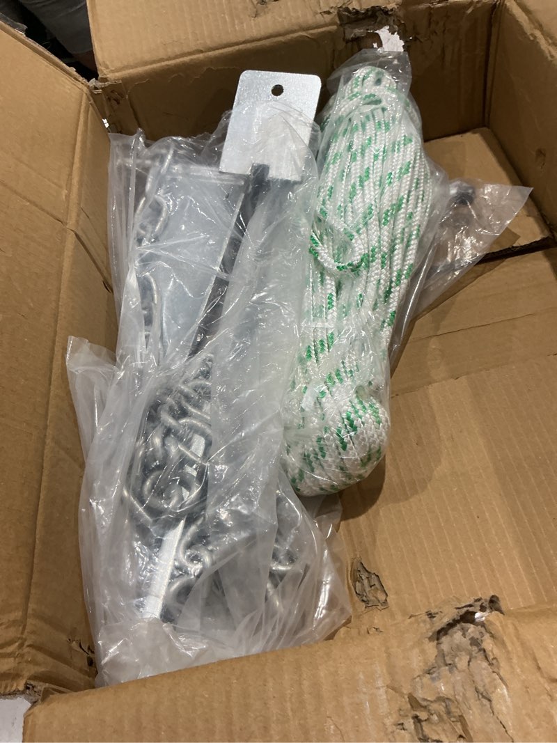 Condition photo showing Good Condition for marine system anchor kit fluke anchor with anchor chain and boat anchor rope set for boats pontoon, deck, fishing, and sail for boats 16-26 ft - 10lb