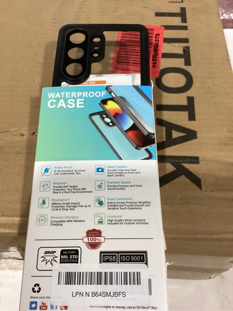 Condition photo showing New/Like New for mozoter designed for samsung galaxy s26 ultra case waterproof, military shockproof full body cover with built-in screen & lens protector, ip68 underwater protection for s26 ultra 6.9" black for samsung galaxy s26 ultra-6.9'' black