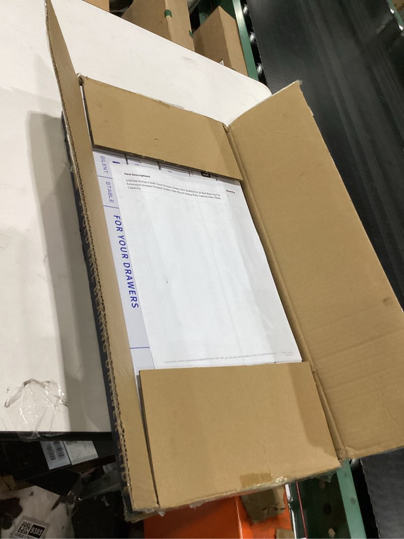 Condition photo showing Good Condition for lontan 10 pairs soft close drawer slides 20in sl4502s3-20 ball bearing full extension dresser drawer glides side mount heavy duty cabinet rails 100lb capacity silver-soft close 20 inch - drawer slide 10