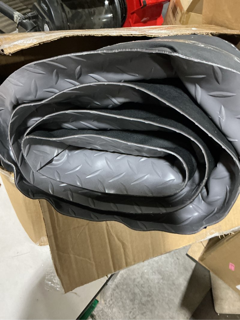 Condition photo showing As Is for rhino mats dtt24dsgx4 diamond plate anti-fatigue mat, vinyl, 2' x 4' x 15/16", gray