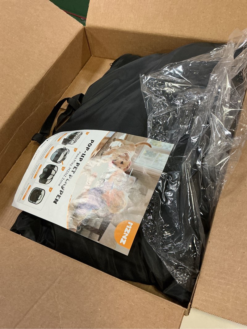 Condition photo showing Good Condition for dog playpen, portable puppy pet crate indoors for small/medium dogs cats rabbits, foldable dog cage enclosure for outdoor, pop up dogs tent kennel with carrying case, dark grey dark grey medium (36"l x 36"w x 23"h)