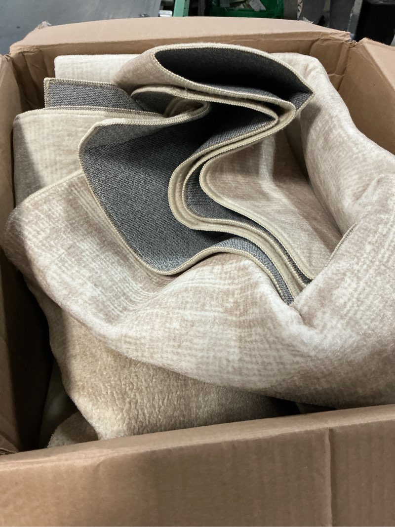 Condition photo showing As Is for washable area rugs 8'x10' non-slip modern abstract soft for living room entryway bedroom nursery, print pattern, beige cream brown beige/cream/brown 8' x 10' (rectangular)