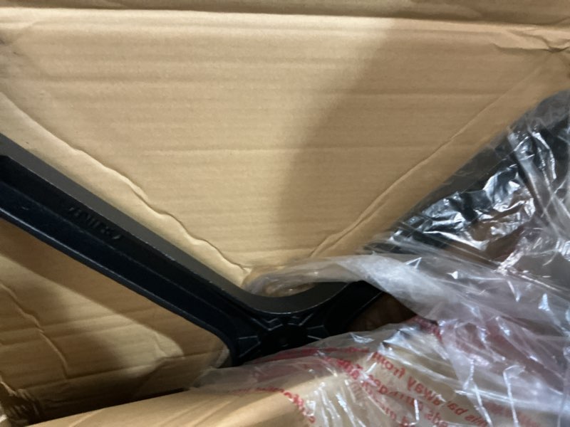 Condition photo showing As Is for flash furniture beverly 23.75" x 30" restaurant table x-base with 3" diameter table height column, commercial x-base cast iron table base, black classic