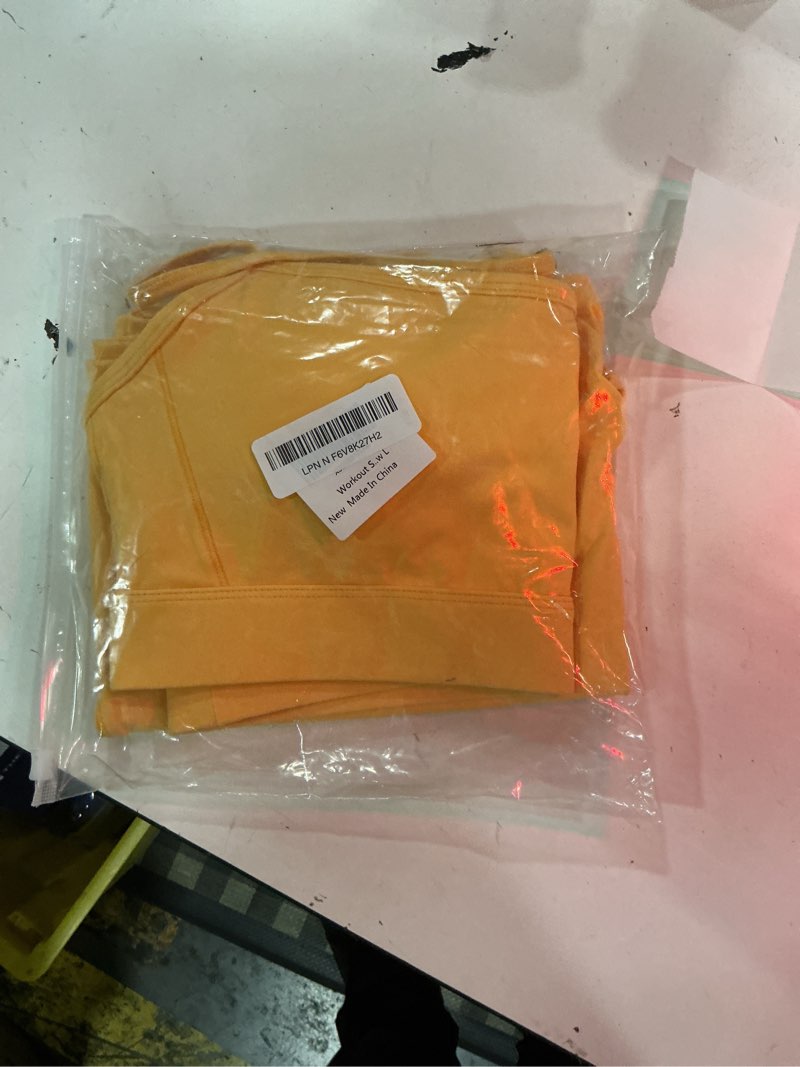 Condition photo showing New/Like New for imekis women's workout sets 2 piece yoga outfit high waisted biker shorts leggings sports bra gym fitness clothes tracksuit large # yellow