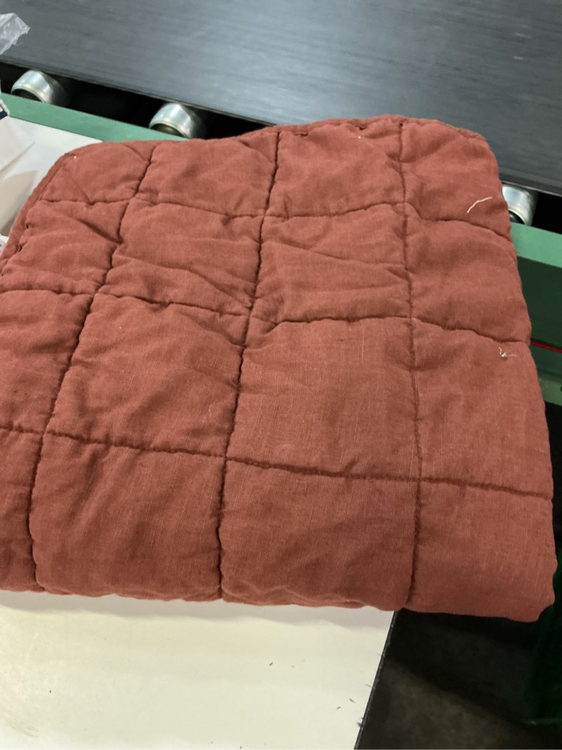 Condition photo showing Good Condition for european linen box quilted euro sham, euro, bordeaux