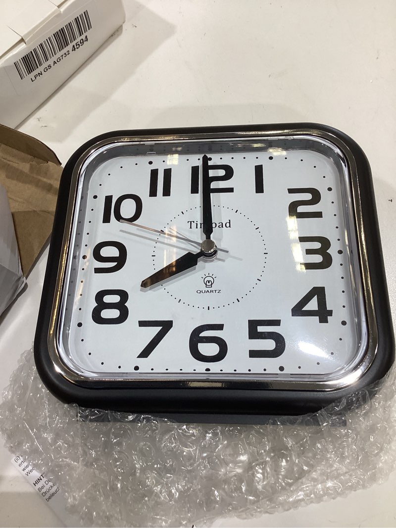 Condition photo showing Good Condition for tinload 5.5" large analog alarm clock silent non ticking, gentle wake, beep sounds, increasing volume, battery operated snooze and manual light, easy set, black (best for elder)