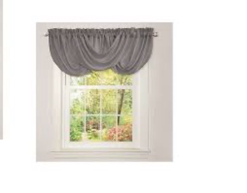 Lush Decor Lucia Elegant Waterfall Valance for Living Room Kitchen, and Bedroom, Soft Polyester Wind