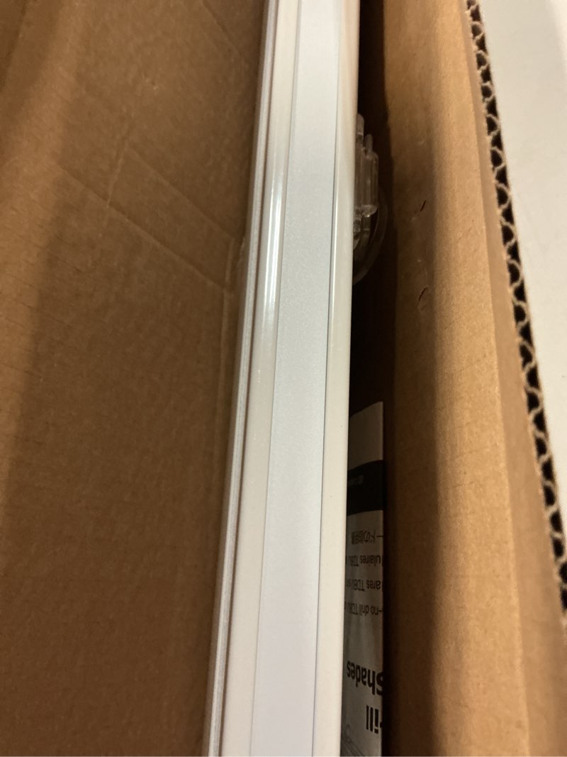 Condition photo showing As Is for lazblinds no tools no drill cordless cellular shades, top down bottom up (tdbu) honeycomb shades for home, light filtering thermal insulation blinds for windows, 33" w x 48" h, white light filtering - white 33" w x 48" h
