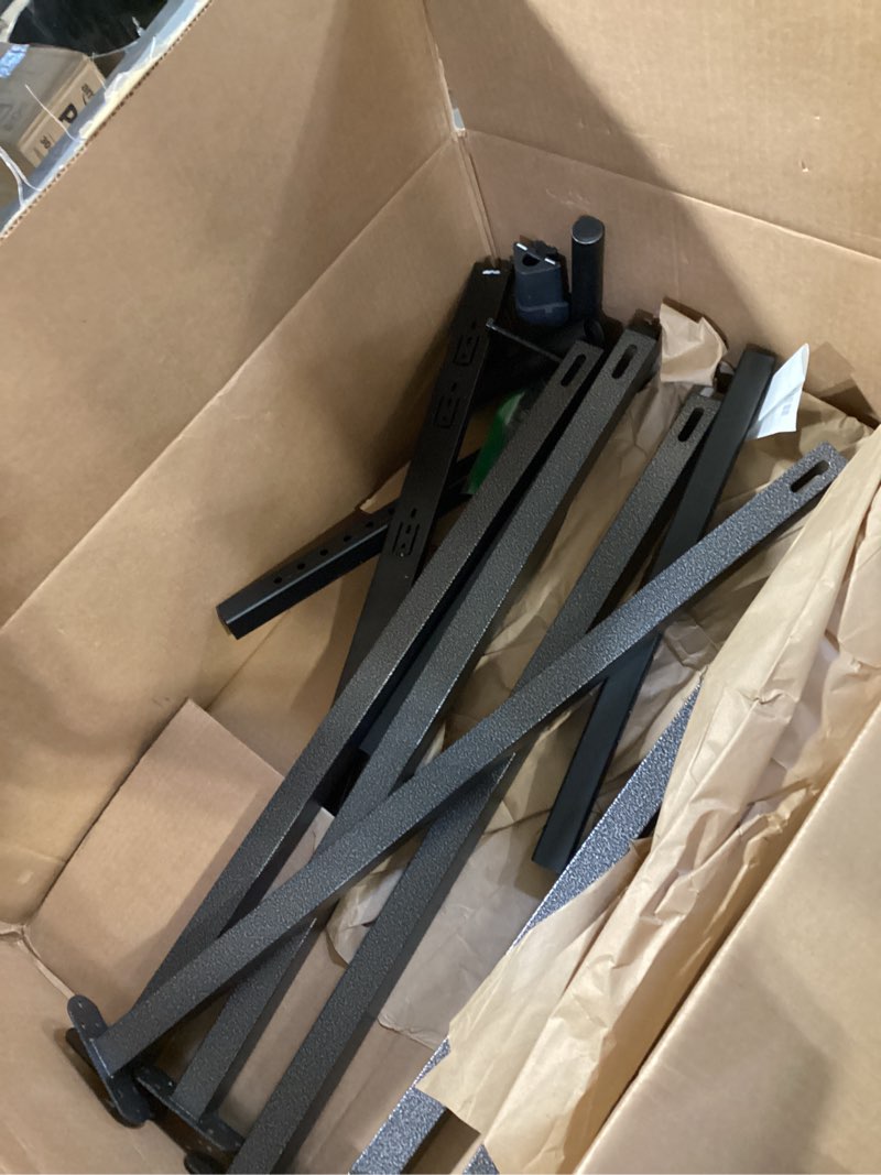 Condition photo showing As Is for bed frame support system 3pack 58in-68in, adjustable bed frame center support, bed support slats for queen and king mattress, box springs, and universal bed foundations (black/3pack, 58inch-68inch) 58inch-68inch black/3pack