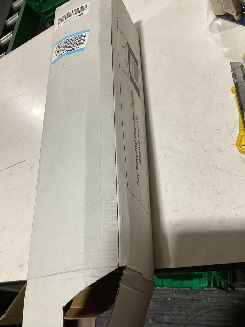 Condition photo showing As Is for lbg products window air conditioner side panels,48" extended width full surround ac foam panel for indoor window ac units,summer and winter window seal cover,black