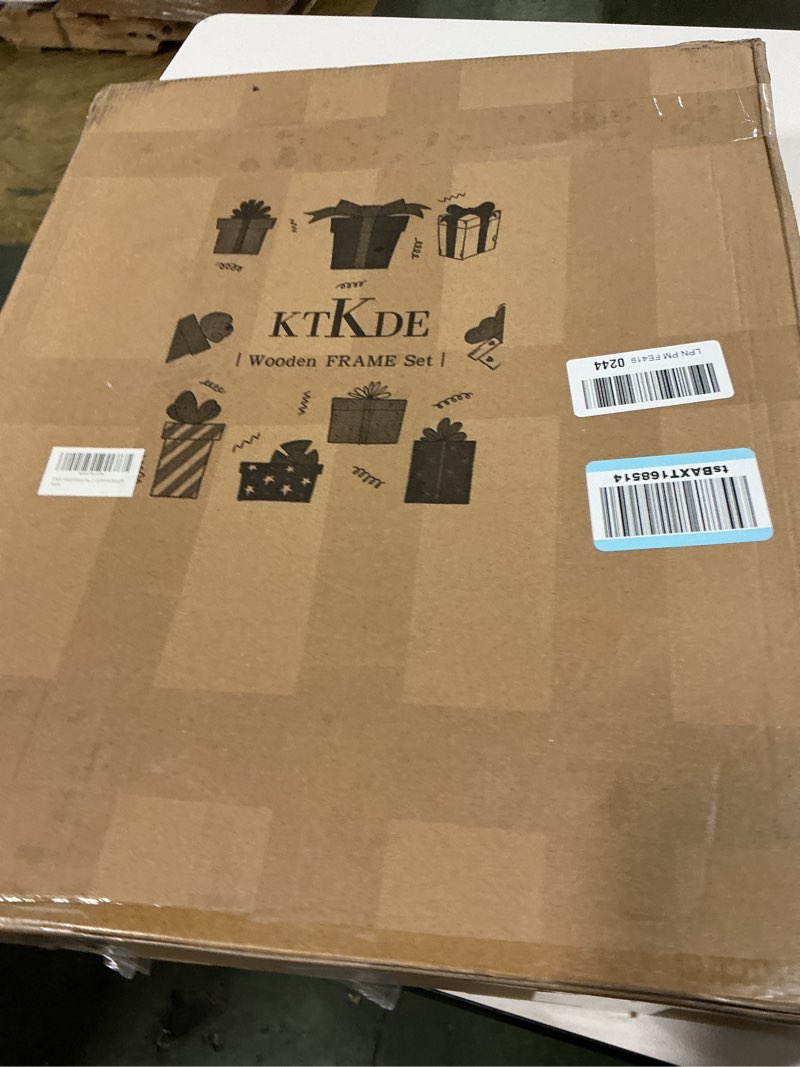 Condition photo showing New/Like New for Giftgarden 16x20 Picture Frames Set of 4, Matted to Display 11x14 Picture with Mat or 20x16 Artwork Without Mat, Black 16X20 Black*4