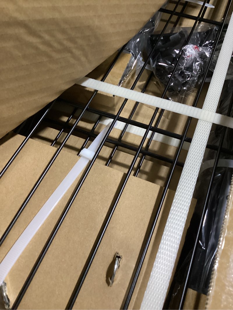 Condition photo showing New/Like New for songmics heavy-duty rolling clothes rack, garment rack, portable closet on wheels, with adjustable mesh shelves and hanging rails, hooks, 15.8 x 35.4 x 78.3 inches, ink black ulgr416bh01 35.4"w
