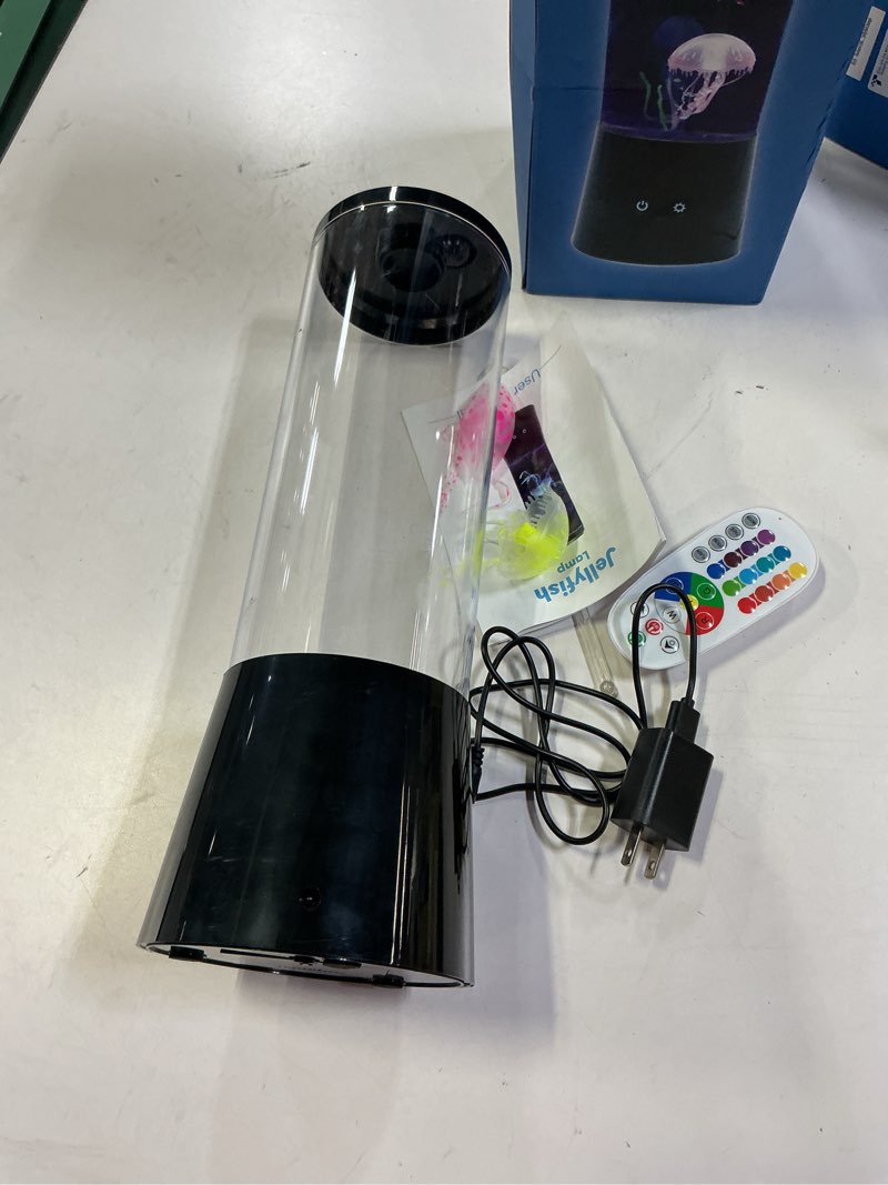 Condition photo showing Good Condition for Bodami Jellyfish Lamp, 16 Color LED Fantasy Jellyfish Tank Table Light with Remote, Dual Power Supply, Eye-Friendly Ambient Lamp for Home Office Bedroom Decor, Perfect Holiday Gift for Adults & Kids