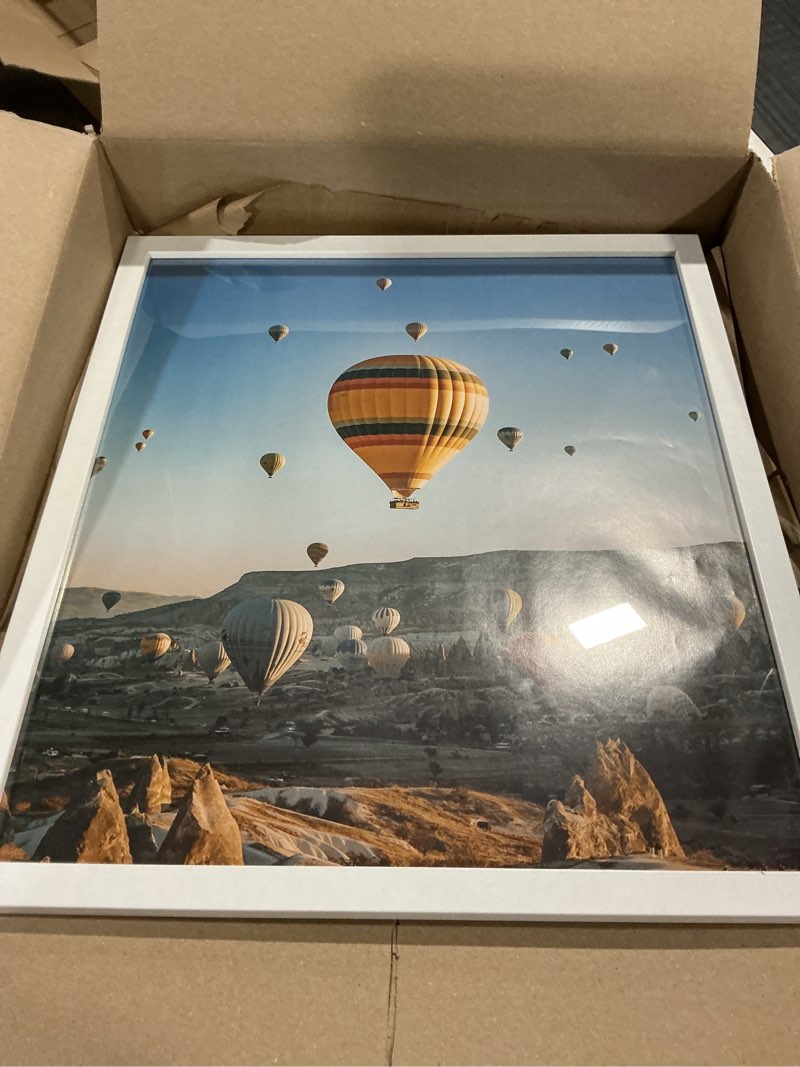 Condition photo showing As Is for 16x18 Picture Frame - White, Horizontal & Vertical Formats for Wall Hanging, 16 x 18 Gallery Frame for Photos & Posters White 16x18 inch