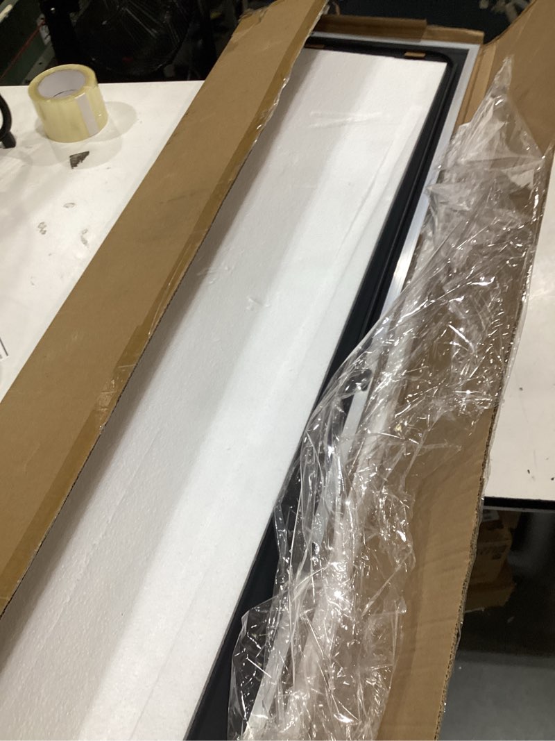Condition photo showing Good Condition for delma full length mirror,large floor mirror with aluminum frame for bedroom, bathroom, living room,wall mount or freestanding design, silver, 56" l x 15" w x 1pcs silver 56"l x 15"w x 1pcs