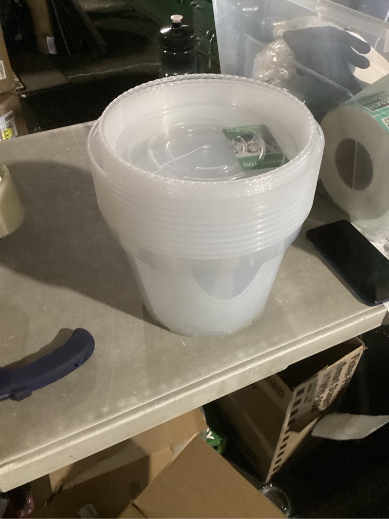 Condition photo showing Good Condition for 12 Piece 10 oz Plastic Food Storage Containers with Lids, Reusable Freezer Storage Containers, Small Meal Prep Containers with Pen and Brush, BPA-Free, Screw Top, Microwave & Dishwasher Safe 12pcs - Macaron 10oz