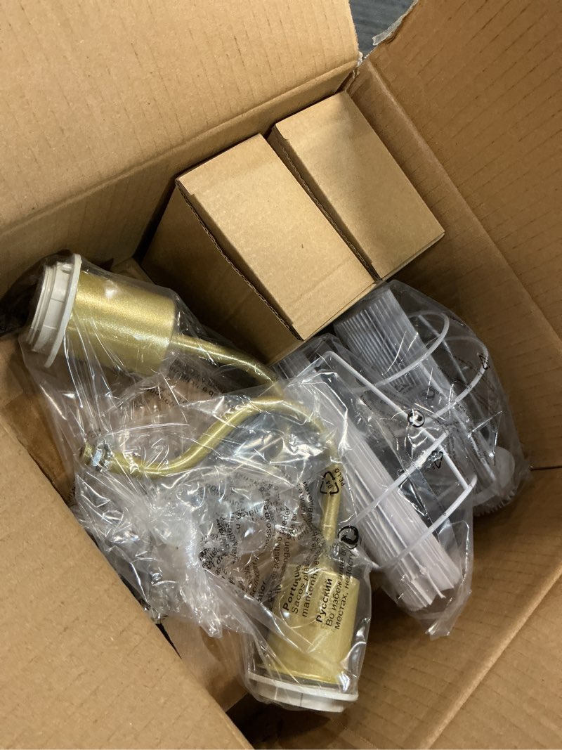 Condition photo showing Good Condition for modern wall sconces set of 2, wireless battery operated wall sconces, 2 pack no wiring plug in wall lamp with rgb smart bulb, easy install portable wall light for bedroom, living room (gold)