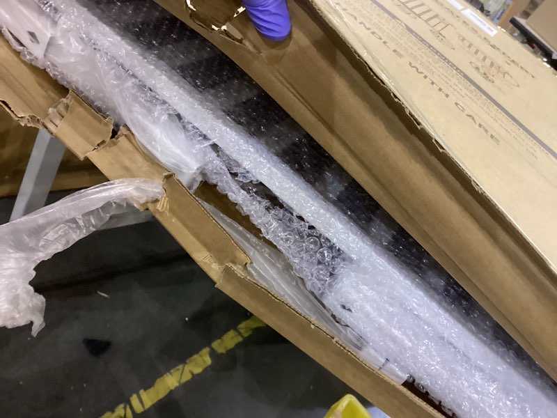 Condition photo showing As Is for 71 inch Extra Tall Gate Pet Gate,29.92"-49" Extra Wide Pressure Mounted,Cat Gates for Stairs, Kitchen,Doorways (White)