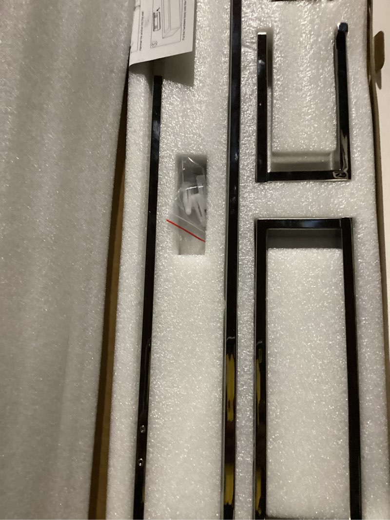 Condition photo showing New/Like New for tnoms 4-pieces bathroom hardware set, polished chrome towel bar set, wall mounted stainless steel bathroom hardware accessories set, 23.6 inch
