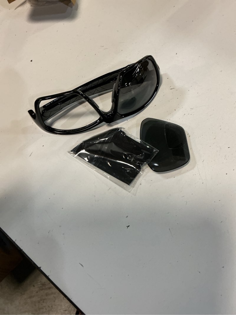 Condition photo showing As Is for skyfuen polarized bifocal reading sunglasses,tr90 wrap sports bifocal build-in sun readers, fishing/driving polarized bifocal black 2.0 x