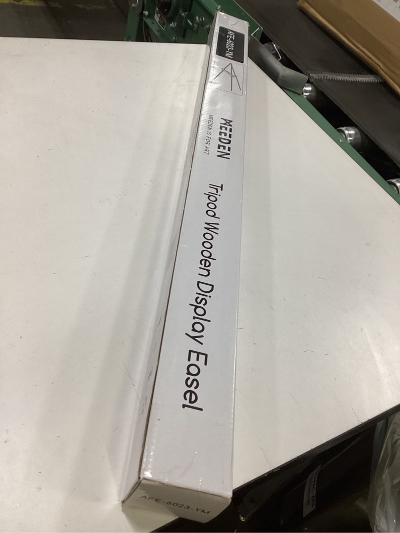 Condition photo showing New/Like New for meeden wood easel stand for display: wooden tripod for poster board - wedding easel standing for welcome sign natural color