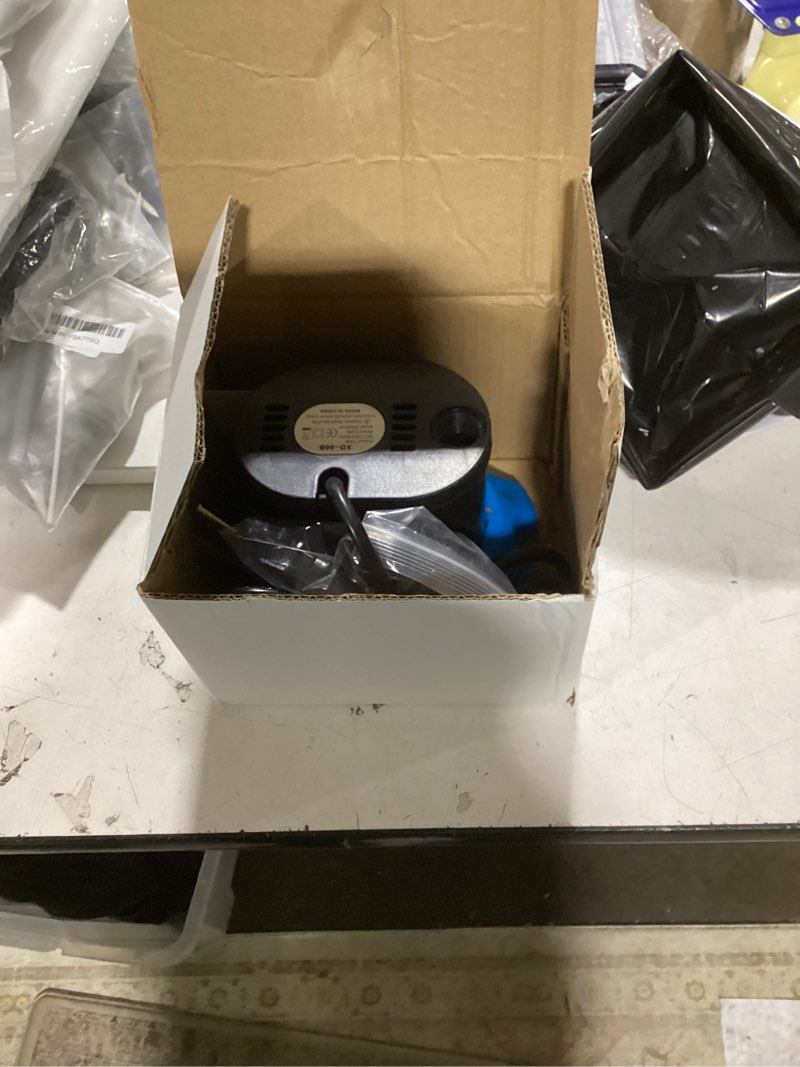 Condition photo showing As Is for pool cover pump, 850 gph submersible water pump for above ground pool draining, sump pump with 30inch power cord & 3 adapters (1/2", 3/4", 1"), for pool covers, hot tubs, flat surface water removal