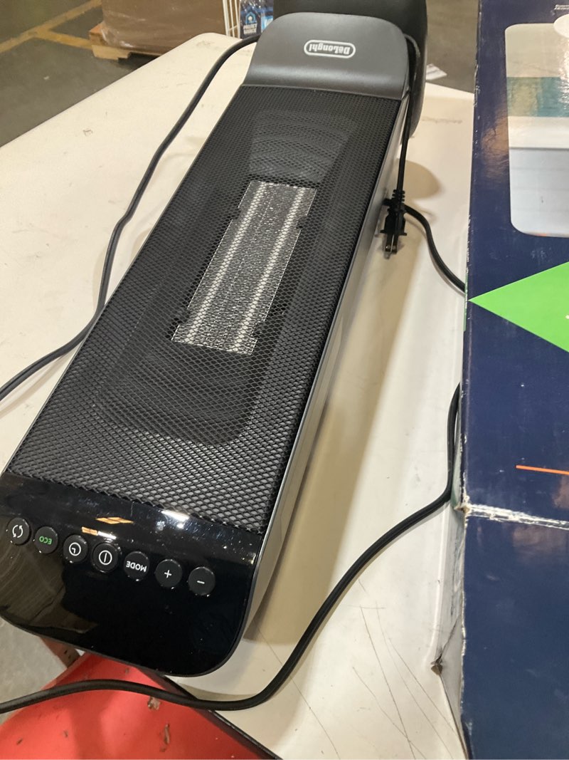 Condition photo showing As Is for delonghi up to 1500-watt electric space heater