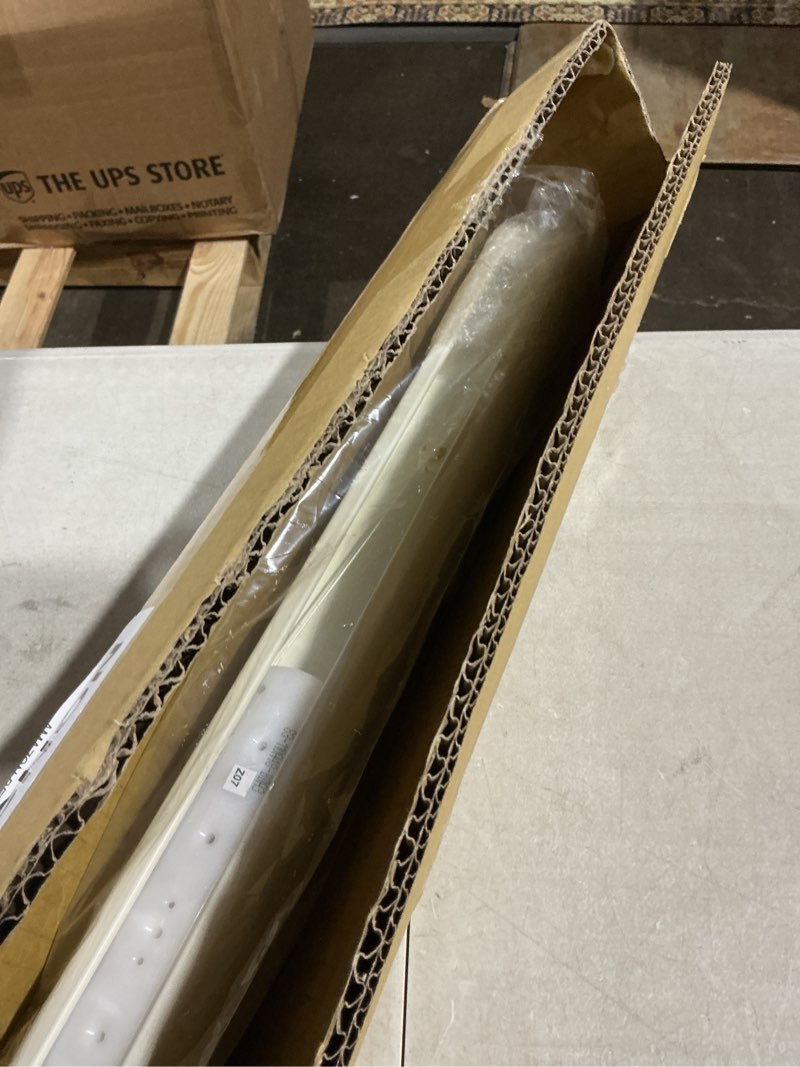 Condition photo showing As Is for LazBlinds Cordless Cellular Shades, No Tools No Drill Light Filtering Honeycomb Shades Pleated Blinds for Windows, 23'' W x 48'' H, White Light Filtering-white 23'' W x 48'' H