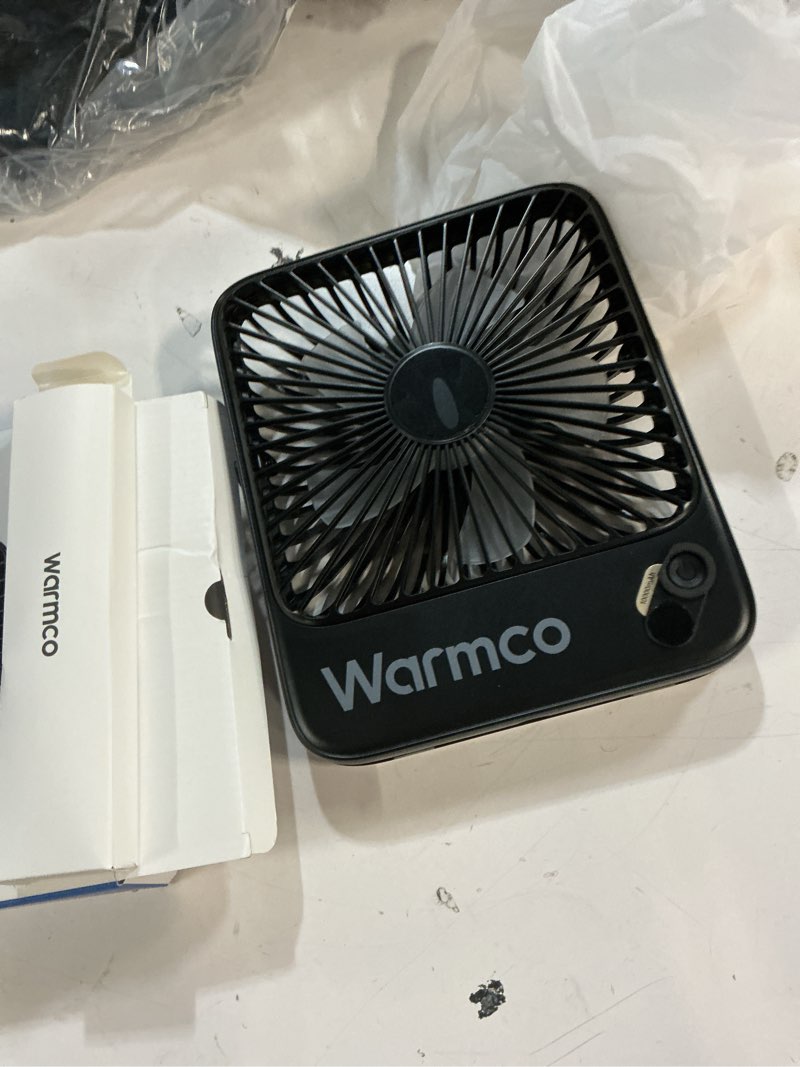 Condition photo showing Good Condition for warmco 10000mah portable travel fan 7-inch, max 24h runtime, ultra-thin quiet rechargeable battery operated desk fan with digital display for camping, office, bedroom, cruise essentials black