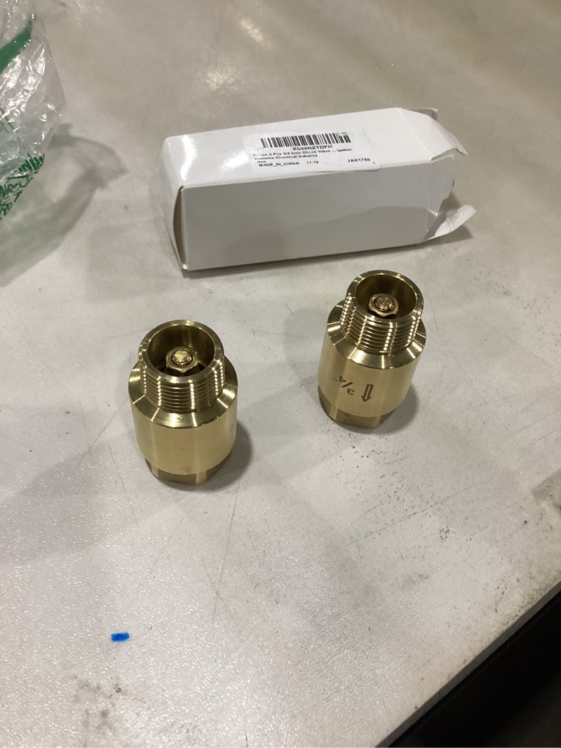 Condition photo showing Good Condition for Zonon 2 Pcs 3/4 Inch Check Valve One Way Brass Non Return in Line Check Valve with Backflow Prevention NPT Male in FNPT out for Garden Hose Well Pumps Irrigation Systems Chemical Industry