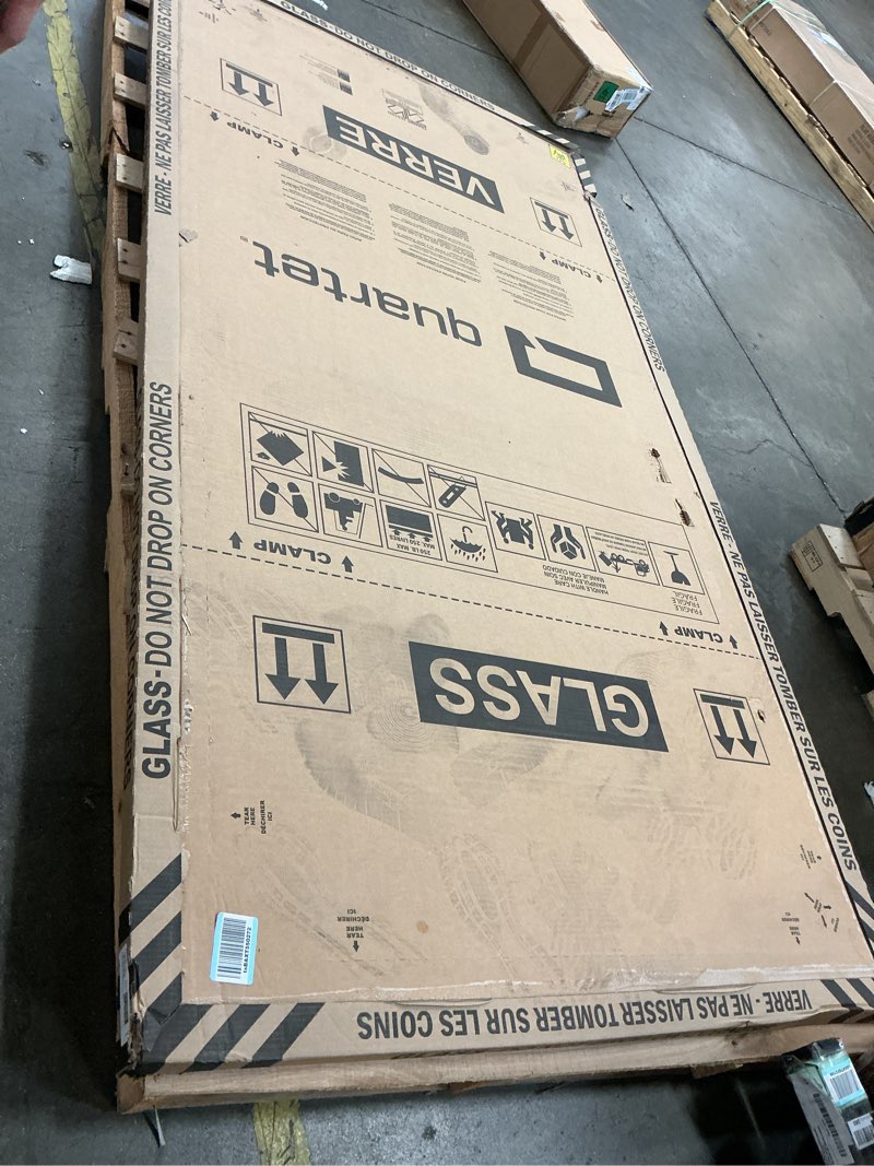 Condition photo showing New/Like New for quartet magnetic glass dry erase white board, 8' x 4' whiteboard, infinity frameless mounting, white surface (g9648w-a)