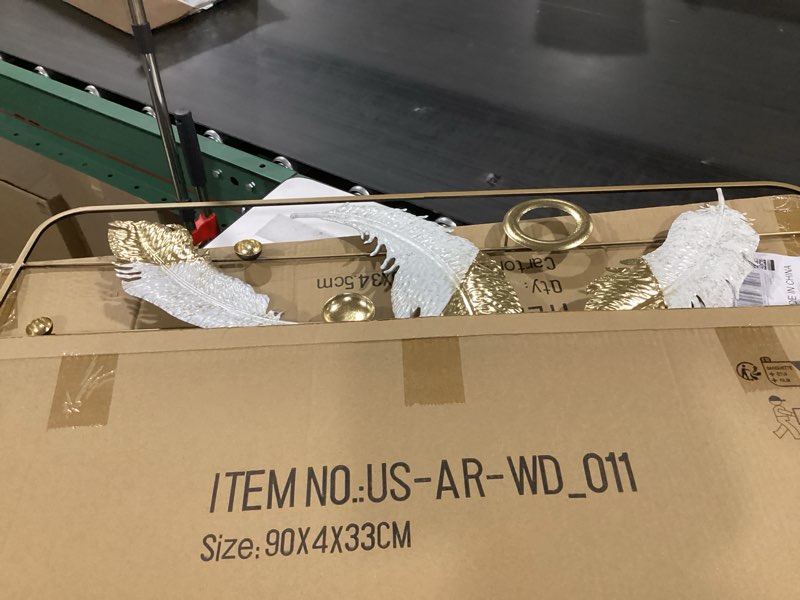 Condition photo showing Good Condition for 2 Pack Gold Wall Art Décor, 35" Rectangular Panels Metal Work, Modern Wall Décor for Home Office Café Bedroom Living Room Wall Decoration Type#3