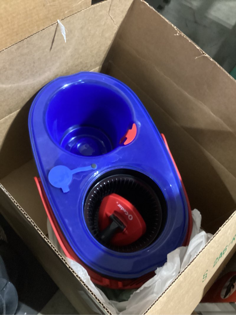 Condition photo showing As Is for O-Cedar RinseClean Spin Mop & Bucket System | Clean with Water | Removes 99% of Bacteria Plastic Rinseclean Spin Mop & Bucket Cleaning System