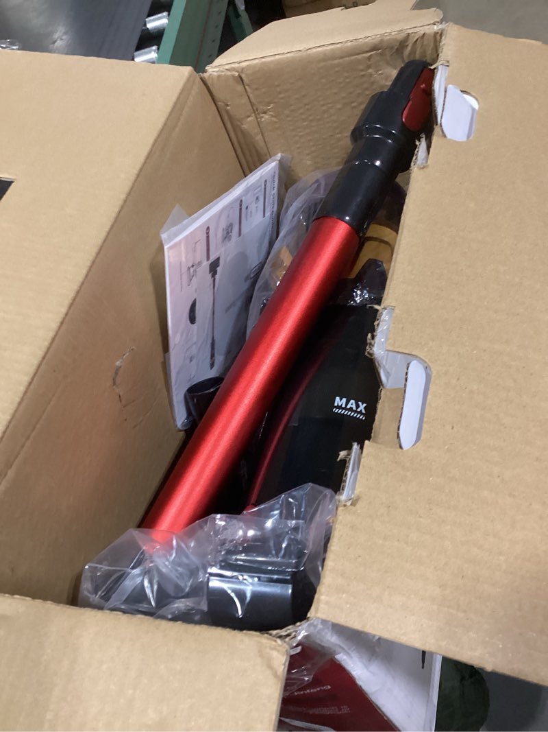 Condition photo showing Good Condition for Similar product Cordless Vacuum Cleaner, Upgraded 55KPA 650W 70Mins Stick Vacuum with Hurricane Mode, Self-Standing, Touch Screen, 1.8L Dust Cup, Anti-tangle Wireless Vacumm, Vacuum Cleaners for Home/Pet Hair/Carpets Red