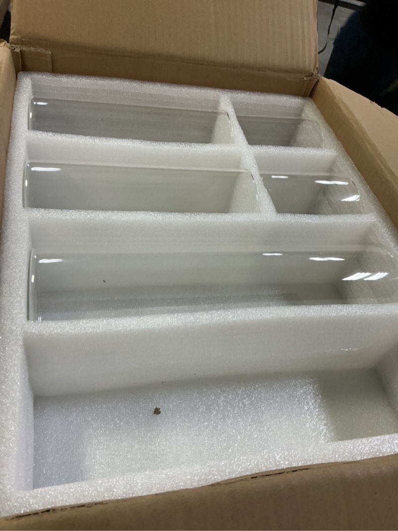 Condition photo showing As Is for meekoo 24 pcs glass cylinder vase 4, 8, 12 inch floating hurricane candle holder clear tall flower vase wedding centerpieces vases for formal dinners party event rustic home office