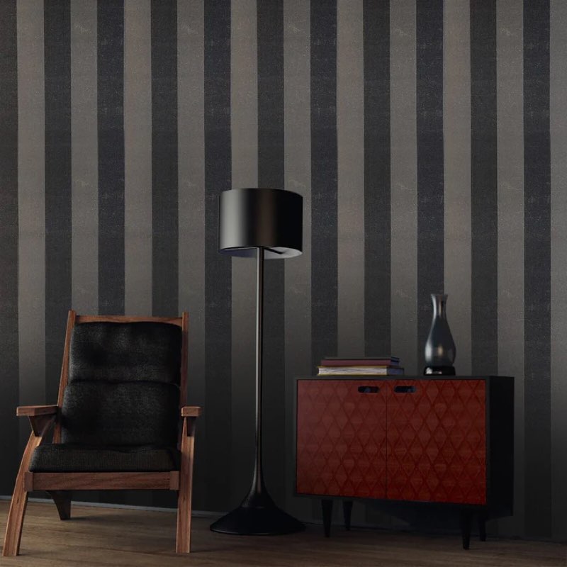 WR Wallpaper Stripe Aquila, Charcoal 20.5” x 11 Yds, 2 Rolls