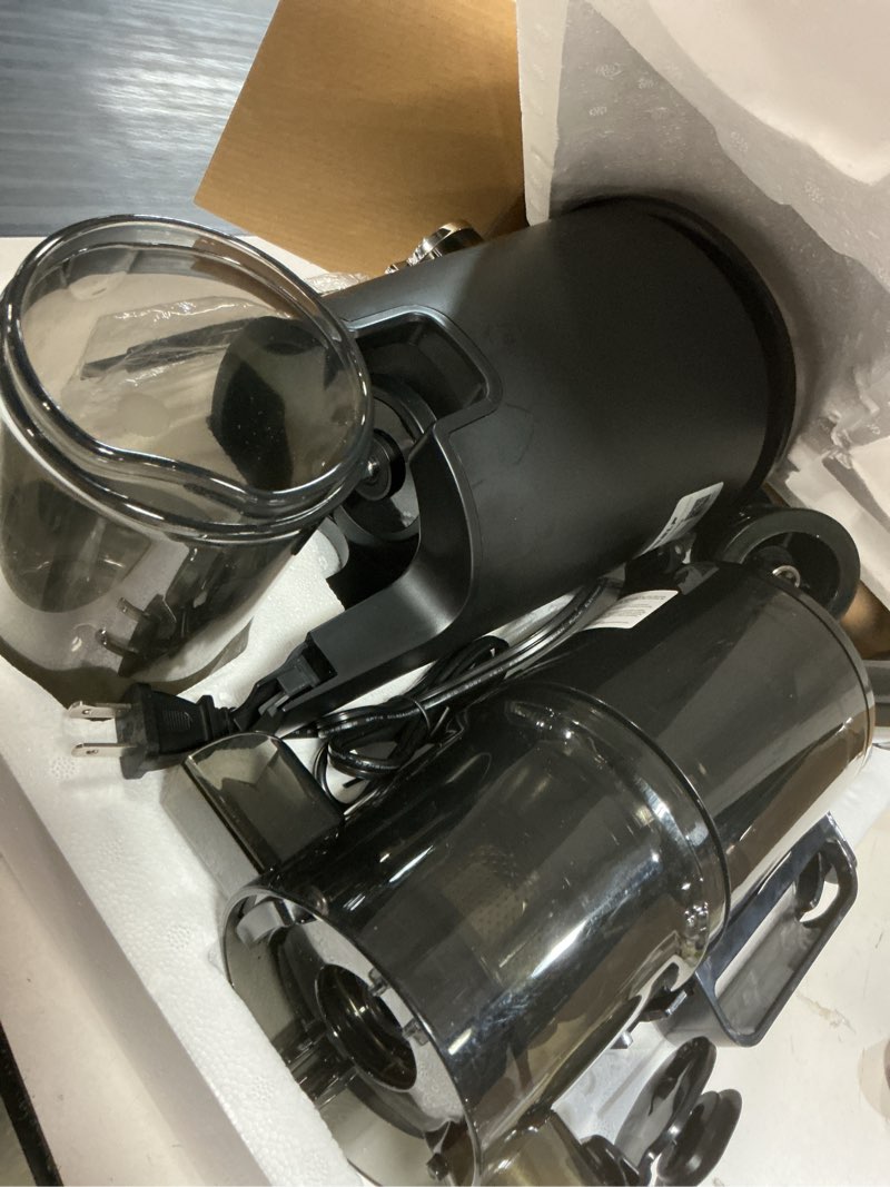 Condition photo showing Good Condition for juicer machines - wide mouth feed chute with self feeding hands-free design - cold press juicer for vegetables and fruits - juice extractor machine high juice yield - with brush premium black