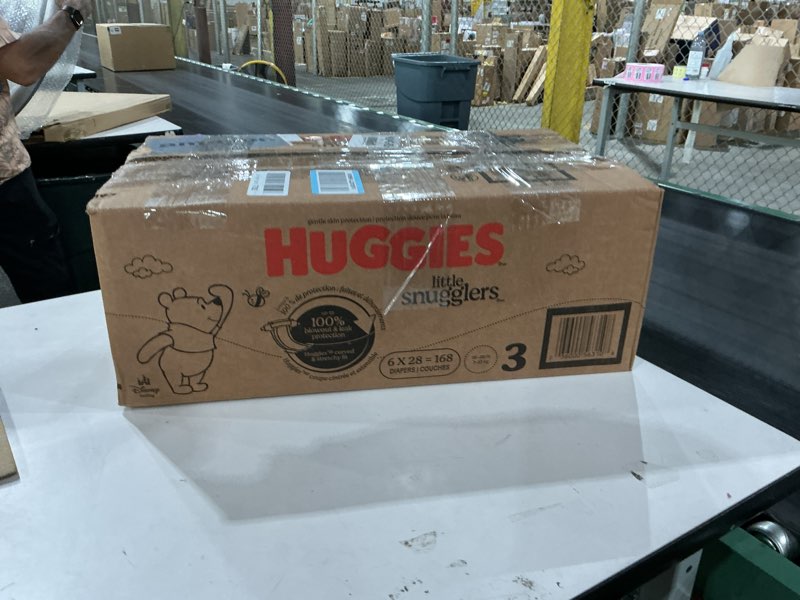 Condition photo showing New/Like New for Huggies Size 3 Diapers, Little Snugglers Baby Diapers, Size 3 (16-28 lbs), 168 Count (6 Packs of 28), Packaging May Vary Size 3 168