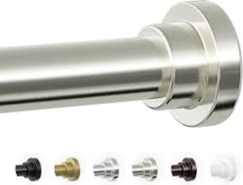 Mcrbeay Shower Curtain Rod, 1" Diameter Heavy Duty Tension Shower Rod, Non Slip Adjustable 28-74 inc