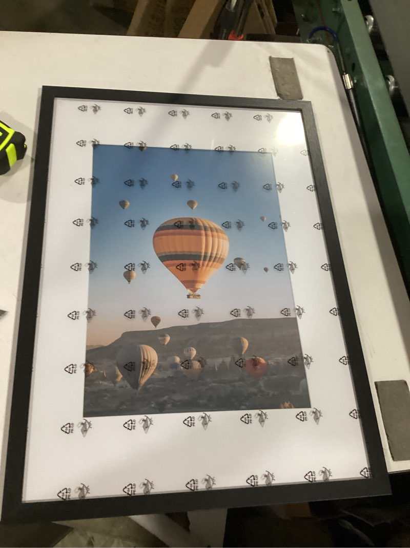Condition photo showing Good Condition for ** similar to** 18x24 picture frame black, poster frame 18x24 mat frame 16x20 wooden frame for wall with real glass 18 by 24 for art puzzle frames -home decor black woodgrain 18x24in