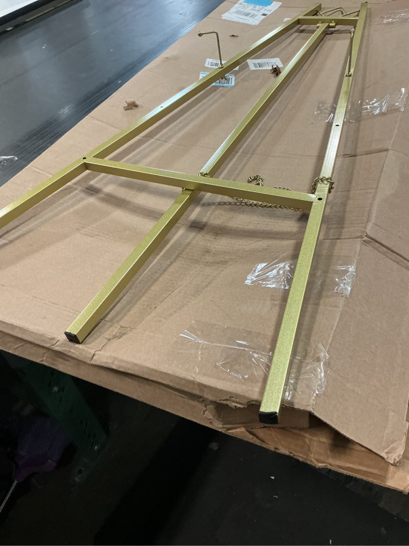 Condition photo showing Good Condition for Similar Gold Easel Stand for Sign , Heavy Duty Metal Easel for Wedding Welcome Sign or Party, Large Decorative Easel for Mirror, Art, Photo, or Adjustable Painting Display 4-Tier Height Iron