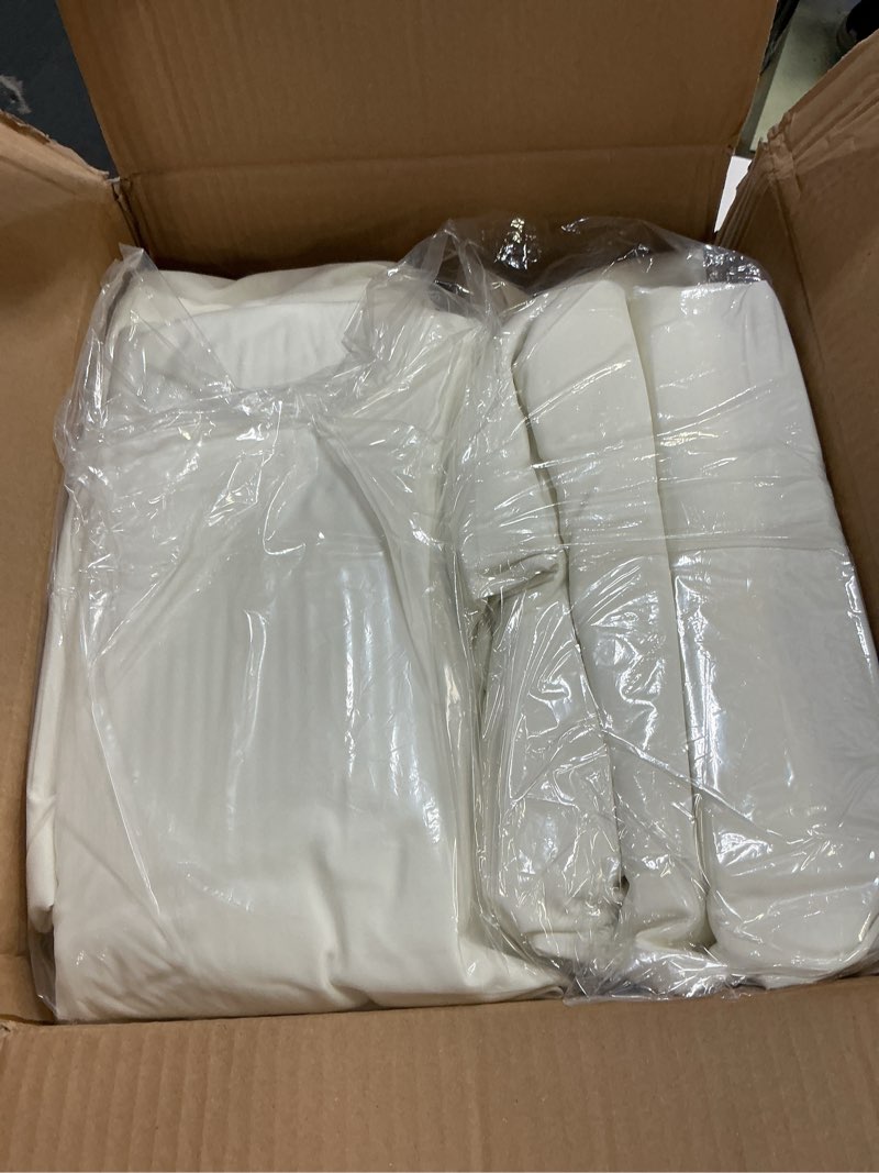 Condition photo showing Good Condition for 10 pack ivory round tablecloths - 90 inch, polyester table cover, stain and wrinkle resistant washable fabric table cloths for wedding banquet parties ivory 10 pack 90 inch round
