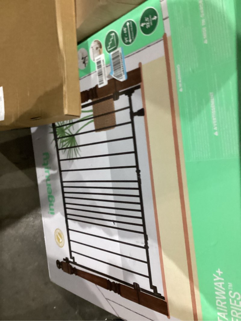 Condition photo showing New/Like New for Summer Infant Metal Banister & Stair Safety Baby Gate, 31'-46' Wide, 32.5' Tall, Banister & Wall Mount, Black Black Baby Gate