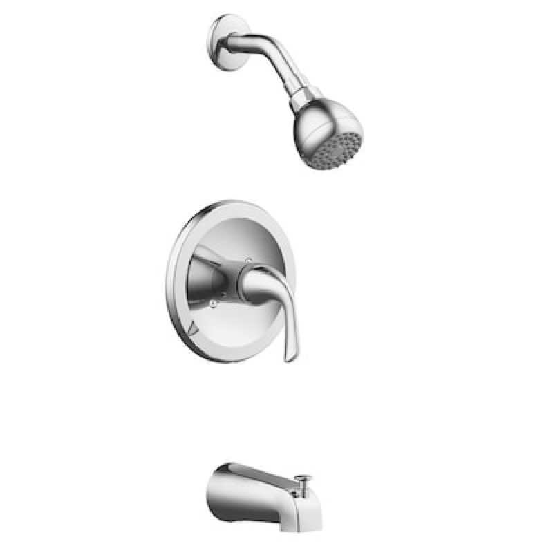 project source dover chrome 1-handle single function 2.75-in round bathtub and shower