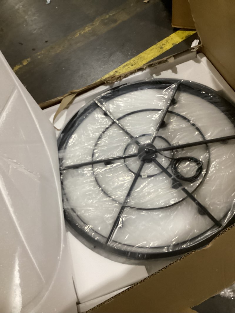 Condition photo showing New/Like New for wellmet crystal chandeliers for dining room,3 tiers black farmhouse chandelier for bedrooms,9 lights modern light fixture for kitchen island,living room,hallway,golden teak,w-33.46” gold teak 33.46"