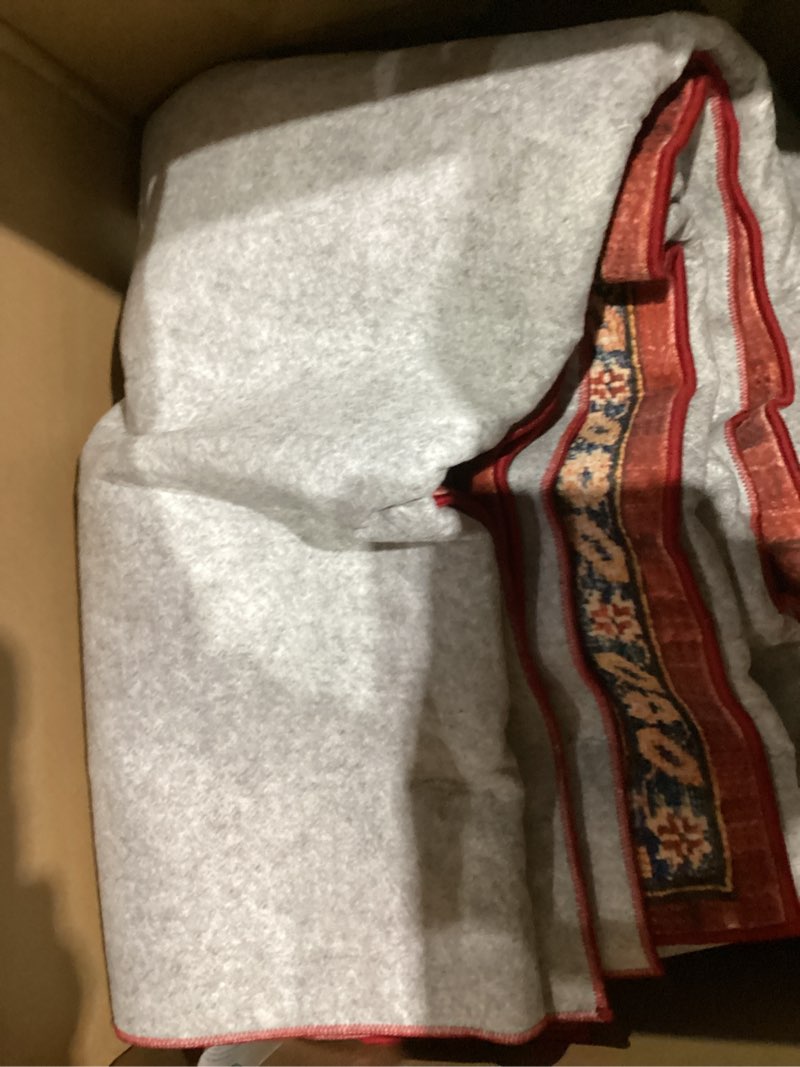 Condition photo showing Good Condition for Rugland 2'6x8' Runner - Stain Resistant Entryway Rug, Anti Slip Backing Hallway Runner Rug, Vintage Tribal Area Rugs(TPR10-Burgundy, 2'6x8') Tpr10-burgundy 2'6" x 8' (Runner)