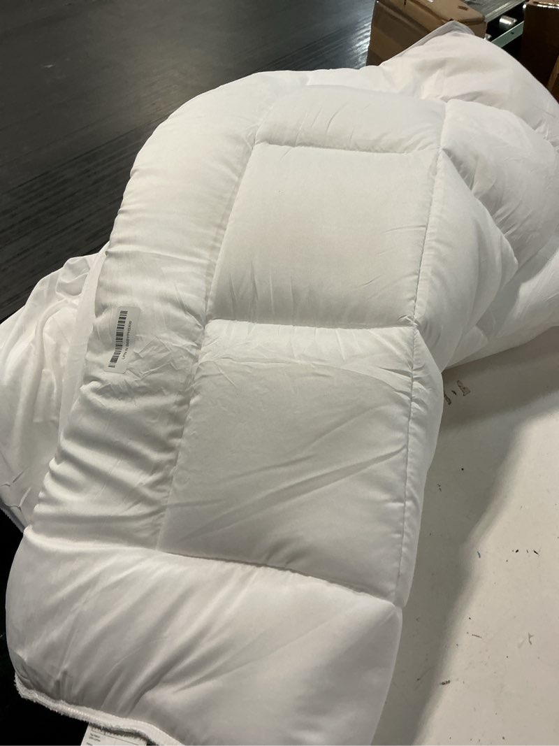 Condition photo showing As Is for cloud-like twin mattress topper - 100% cotton top mattress pad for back pain relief - breathable & naturally cooling for hot sleepers, white white twin