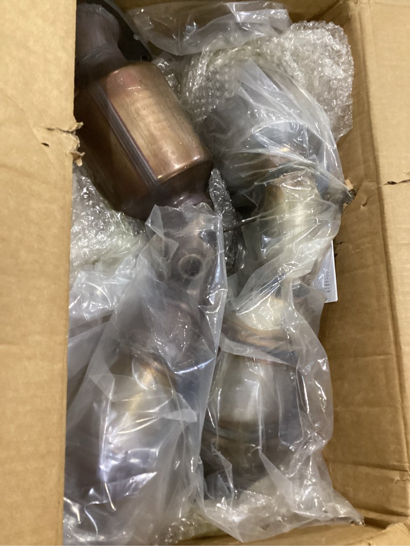 Condition photo showing As Is for high flow 16197, 16198 catalytic converter fit for g37 2008-2013, q50/q60 2014-2015, g35/350z 07-08, qx50/qx70 14-17, ex35/fx35 09-12, m37 11-13, q70/q70l 15-19, q40 2015, m35 09-10, fx37/ex37 2013 | fit for g37 2008-2013, q50/q60 2014-2015, g35/350z 07-08, qx50/qx70 14-17, ex35/fx35 09-12, q70/q70l, m37, q40, m35,fx37/ex37 2003-2008 g35 3.5l
